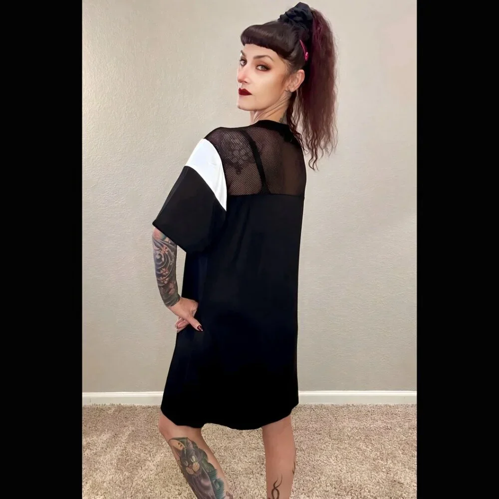 NWOT Killstar Nightrider Dress Witch Tunic Goth Punk Whimsgoth Black & White L - Picture 9 of 14